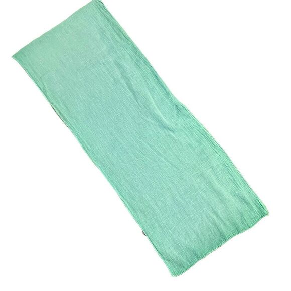 Vintage Boho Crinkly Indian Cotton Turquoise Scarf  unisex - Picture 7 of 9